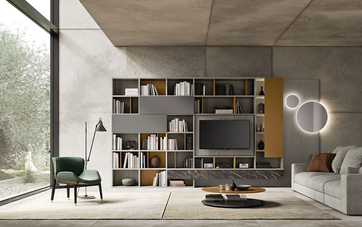 Living Mobilgam modello Horizon Architettura Parete