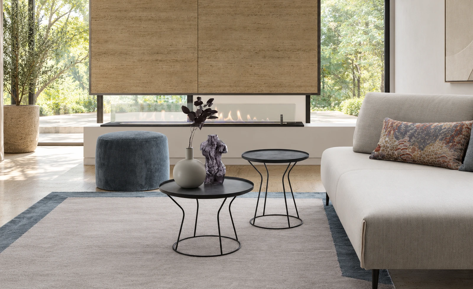 Tavolino Jago ambientato in un living contemporaneo